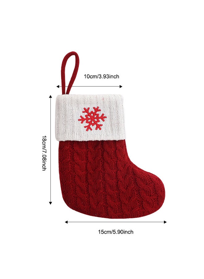 HI-FINE Christmas Stockings with Initials,Mini Red Knit Stocking,6 * 7in Initial Monogram Embroidered Christmas Stocking,Family Fireplace Hanging Ornament Xmas Holiday Decor Gift - Image 1