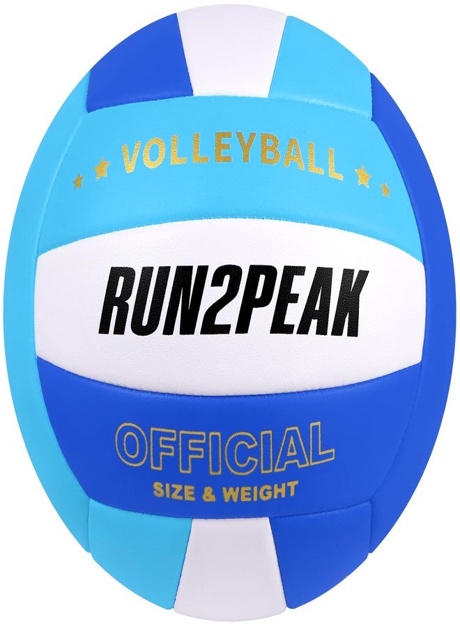 RUN2PEAK Soft Volleyball Ball Official Size 5 Volleyballs for Indoor Outdoor Beach Pool Game Play for Teen Beginner Recreational Team Professional PU Leather Training Practice Volley Balls - Image 1