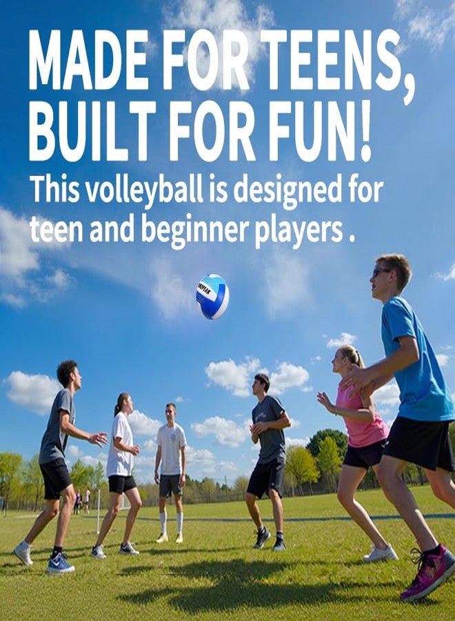 RUN2PEAK Soft Volleyball Ball Official Size 5 Volleyballs for Indoor Outdoor Beach Pool Game Play for Teen Beginner Recreational Team Professional PU Leather Training Practice Volley Balls - Image 2