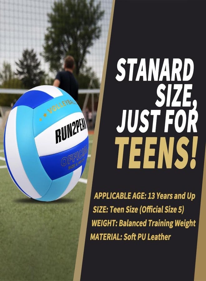 RUN2PEAK Soft Volleyball Ball Official Size 5 Volleyballs for Indoor Outdoor Beach Pool Game Play for Teen Beginner Recreational Team Professional PU Leather Training Practice Volley Balls - Image 4