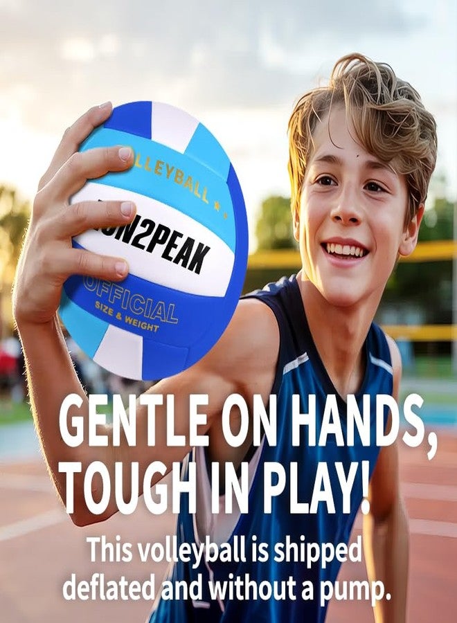 RUN2PEAK Soft Volleyball Ball Official Size 5 Volleyballs for Indoor Outdoor Beach Pool Game Play for Teen Beginner Recreational Team Professional PU Leather Training Practice Volley Balls - Image 3