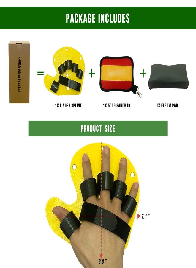 bibahala Stroke Hemiplegia Finger Wrist Arm Straightening Recovery Kit Rehabilitation Stroke Therapy Equipment for Adults Hand Brace Elbow Pad Sandbag Finger Splint - Image 5