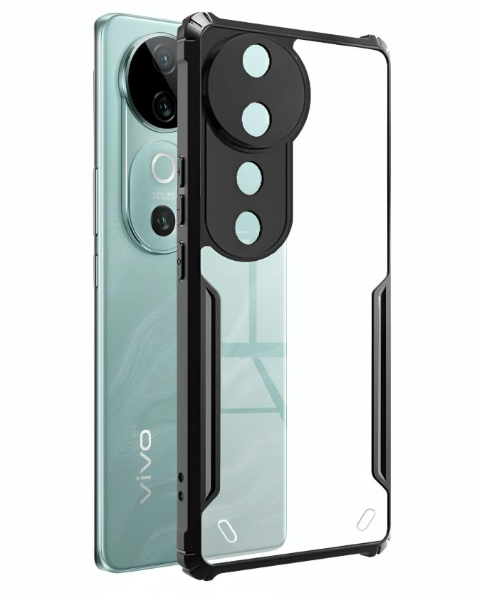 SPAZY CASE® Vivo V40 / V40 Pro 5G / T3 Ultra 5G Back Cover | Transparent Crystal Clear Hard PC Back Case with TPU Bumper, Drop Protection Case Cover for Vivo V40 / V40 Pro 5G / T3 Ultra 5G - Image 1