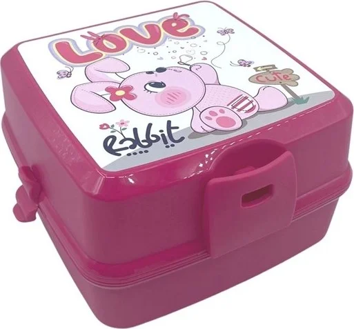 5DM Automatic Lunch Box with Spoon and Fork 4 Compartments Children's Lunch Box Storage Box