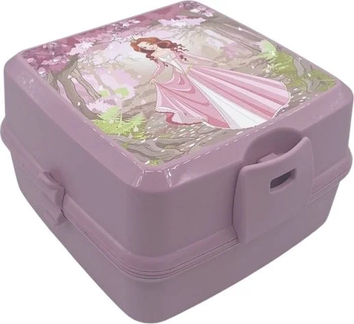5DM Automatic Lunch Box with Spoon and Fork 4 Compartments Children's Lunch Box Storage Box