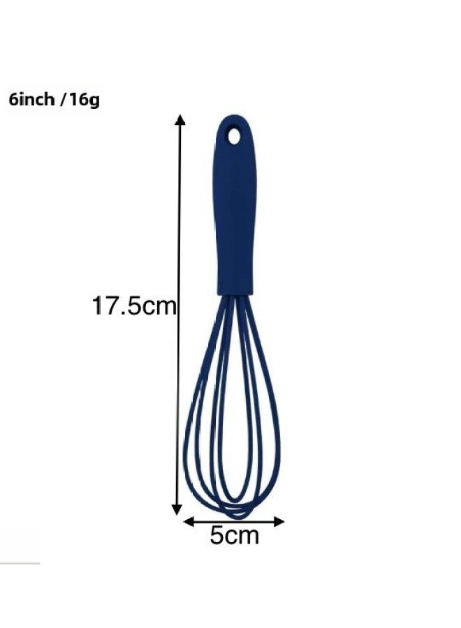 6 Inch Mini Children's Special Egg Beater Cream Egg Mixer Food Grade Silicone Baking Tools In Stock-Color:Blue  - Image 1