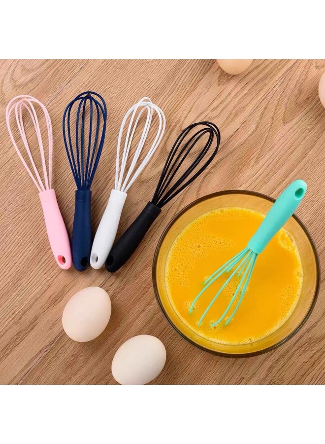 6 Inch Mini Children's Special Egg Beater Cream Egg Mixer Food Grade Silicone Baking Tools In Stock-Color:Blue  - Image 3