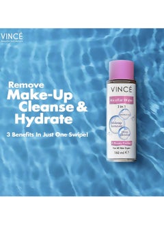 VINCE Micellar Water – All-In-One Cleansing Water – Gently Removes Makeup, Impurities, Dirt & Oil – Hydrates, Soothes Irritation & Makes Skin Clean, Supple, and Smooth – For All Skin Types, 160ml  - Image 2