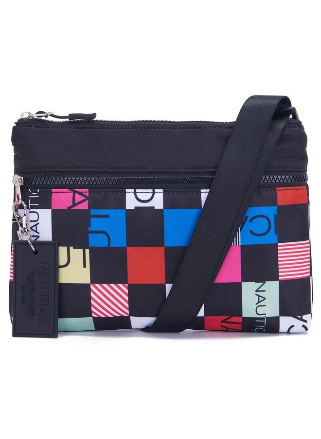 NAUTICA NAUTICA Women Pennant Nylon Crossbody Bag with exterior front zippered pocket, Black  - Image 1