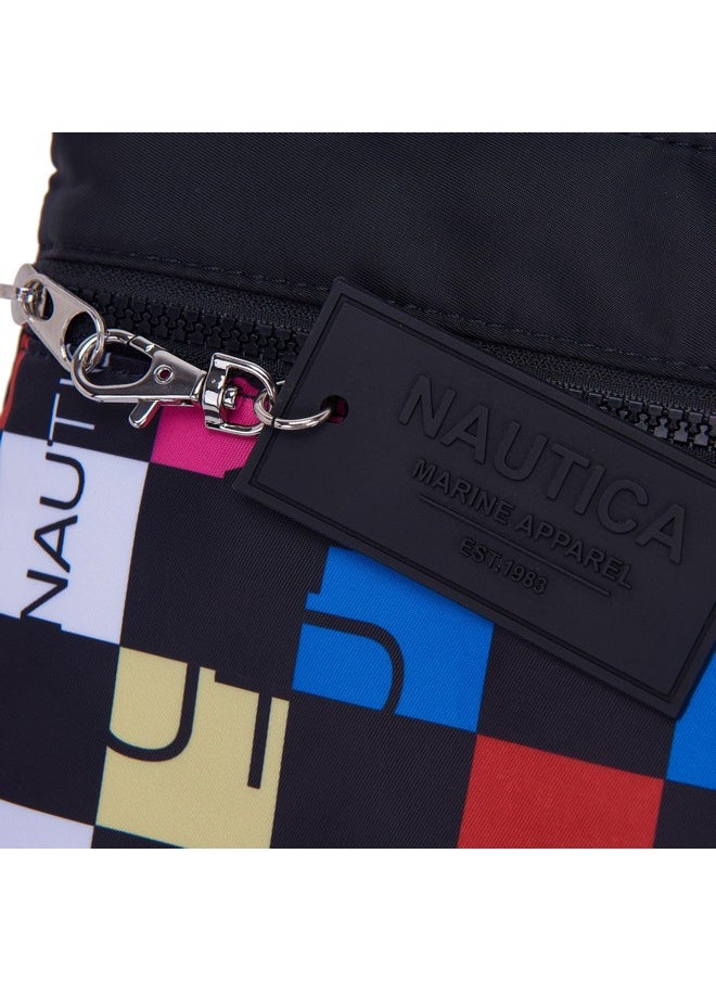 NAUTICA NAUTICA Women Pennant Nylon Crossbody Bag with exterior front zippered pocket, Black  - Image 5