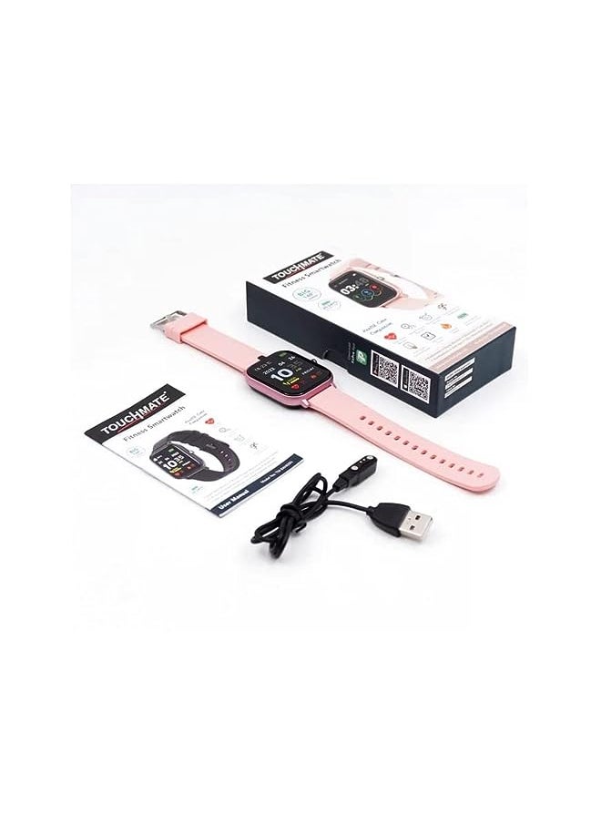 PROMASS TOUCHMATE Fitness Smartwatch with 1.3" full-touch IPS LCD screen, Bluetooth 5.0, Heart Rate Monitoring, Oxygen Meter, Activity Tracker, SMS & Notifications TM-SW400 (Pink)  - Image 3