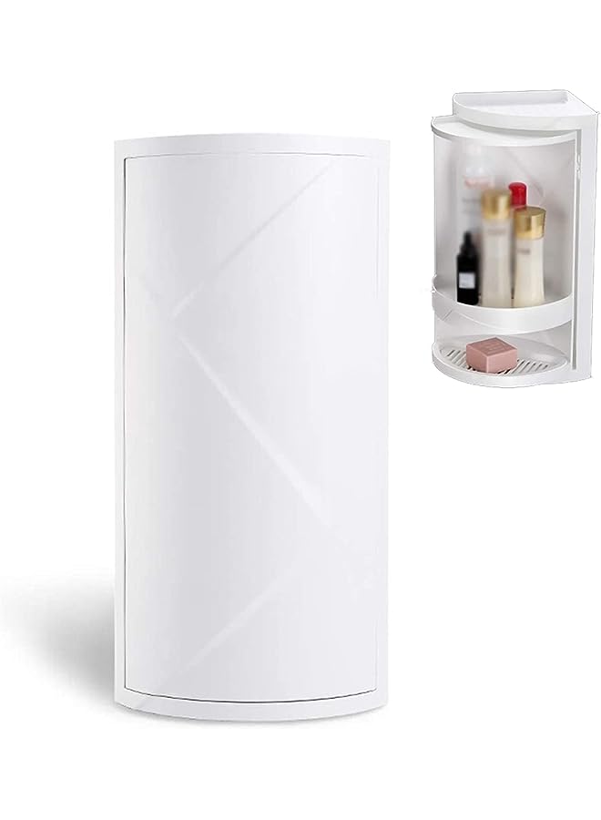 Raxoom Kitchen Corner Locker,Multifunction Cosmetic Storage Rack,Cabinet Storage Shelf ,Rotating Triangle Organizer Shelf (2-Layer) - Image 1