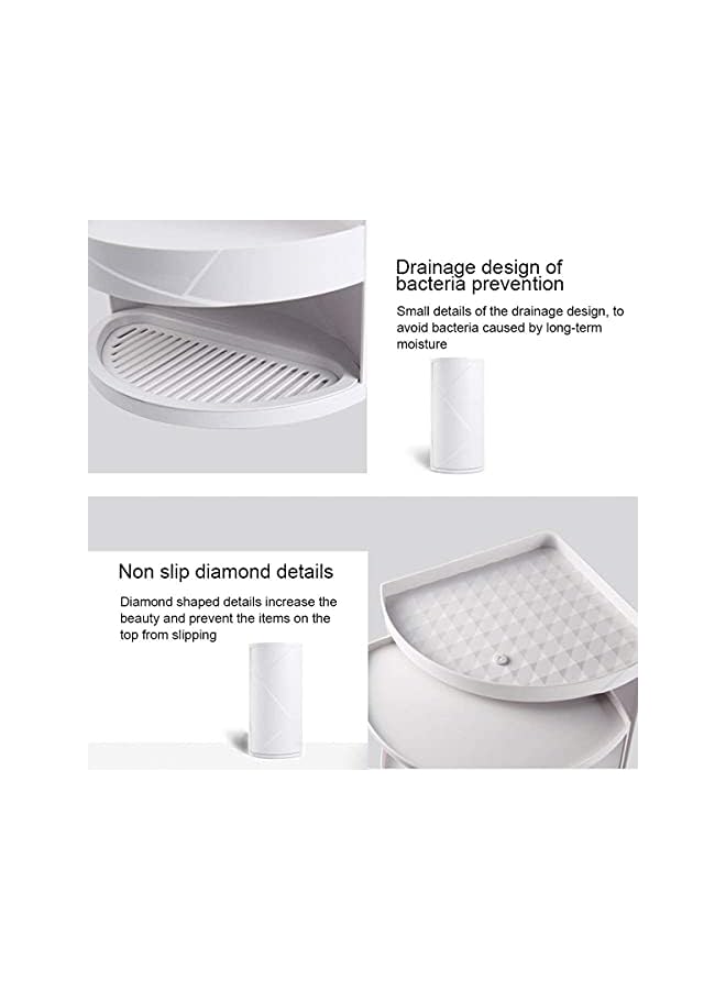 Raxoom Kitchen Corner Locker,Multifunction Cosmetic Storage Rack,Cabinet Storage Shelf ,Rotating Triangle Organizer Shelf (2-Layer) - Image 5