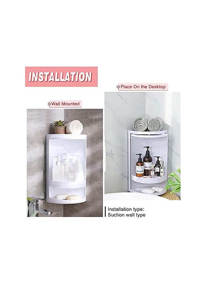 Raxoom Kitchen Corner Locker,Multifunction Cosmetic Storage Rack,Cabinet Storage Shelf ,Rotating Triangle Organizer Shelf (2-Layer) - Image 3