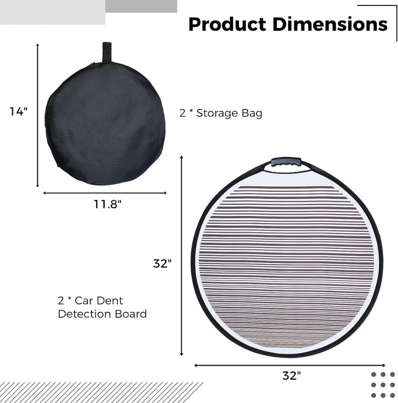 2-Pack Dent Detection Light Reflector Panels with Storage Bag, Flexible Foldable Panel for Car Door Scratches & Hail Damage - Image 3