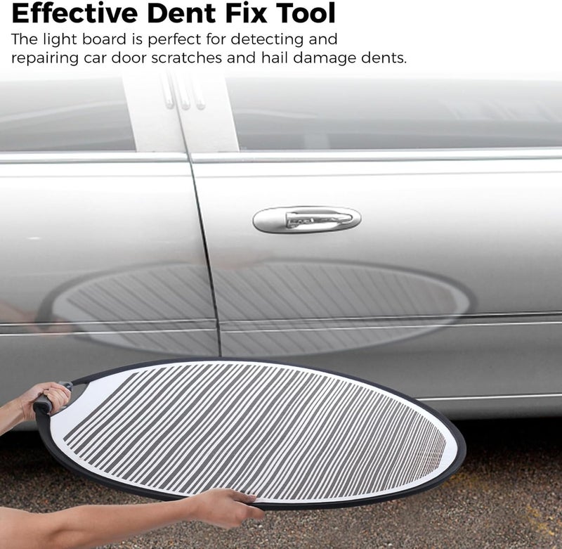 2-Pack Dent Detection Light Reflector Panels with Storage Bag, Flexible Foldable Panel for Car Door Scratches & Hail Damage - Image 4