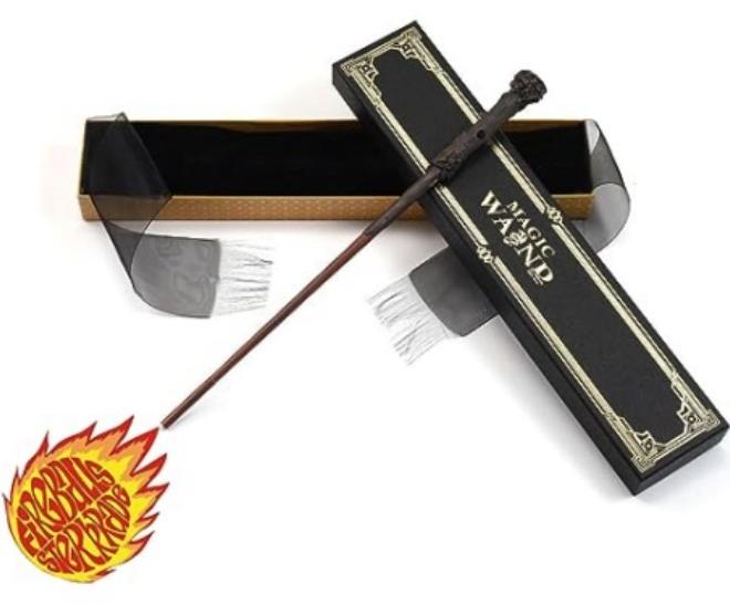 GGEROU Light Up Magic Wizard Wand with flame Lighting Rechargeable Illuminating Witch Sorcerer Wand for Kids Cosplay Collection - Image 1