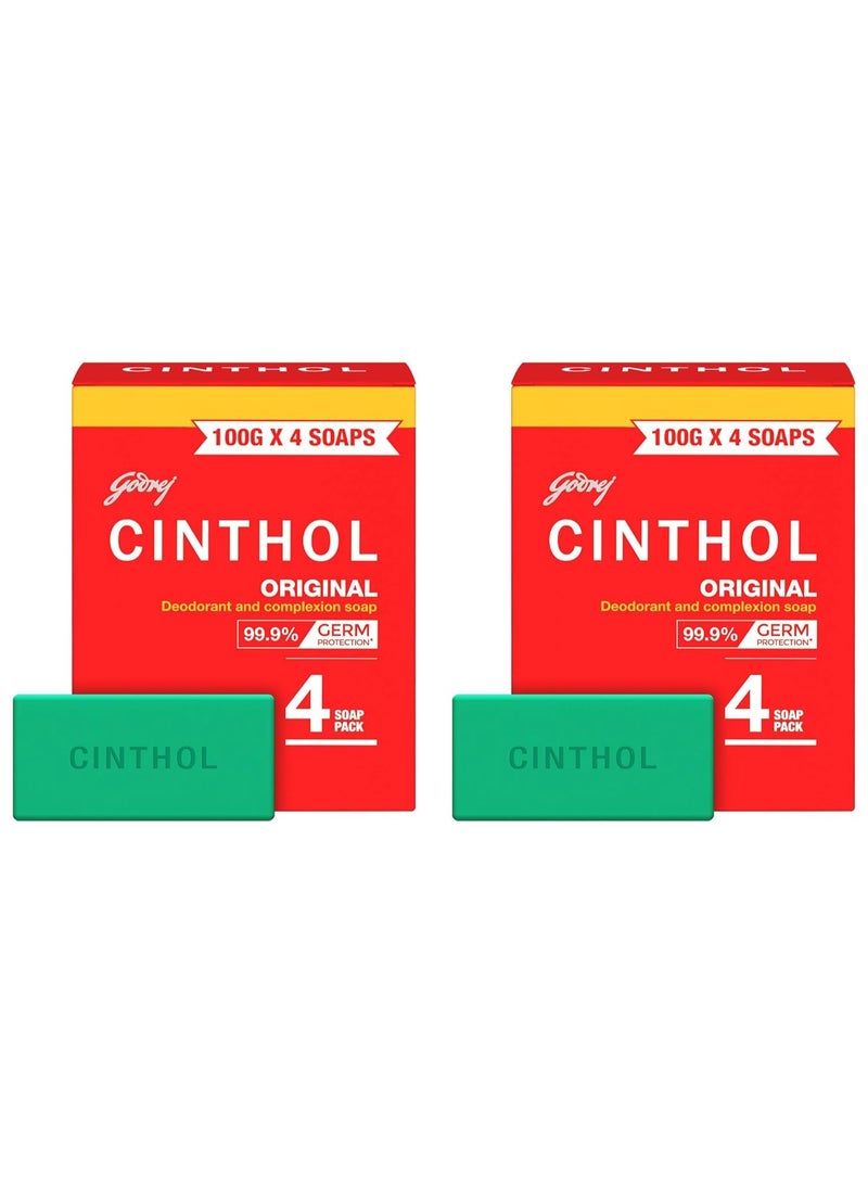 Cinthol Original Soap, 100g (Pack of 8) | Germ Protection | Soaps For Bath | Grade 1 Soap | For All Skin Types - Image 1