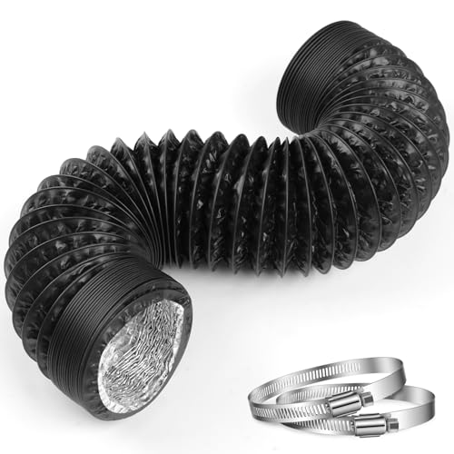 LECWELL Dryer Vent Hose,4 Inch x 7.2 FT Flexible Aluminum Duct-PVC Aluminum Foil Multi-Layer Air Ducting for HVAC Ventilation, Exhaust Fan,Grow Tent,2 Clamps Included - Image 1