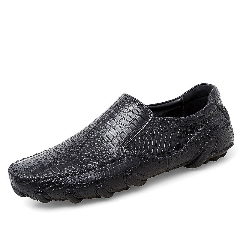 Export Crocodile Leather Shoes Business European Version Men'S Shoes Octopus Driving Shoes High-Grade Leather Casual Bean Shoes - Image 3