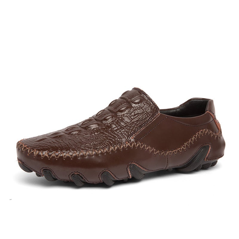 Export Crocodile Leather Shoes Business European Version Men'S Shoes Octopus Driving Shoes High-Grade Leather Casual Bean Shoes - Image 5