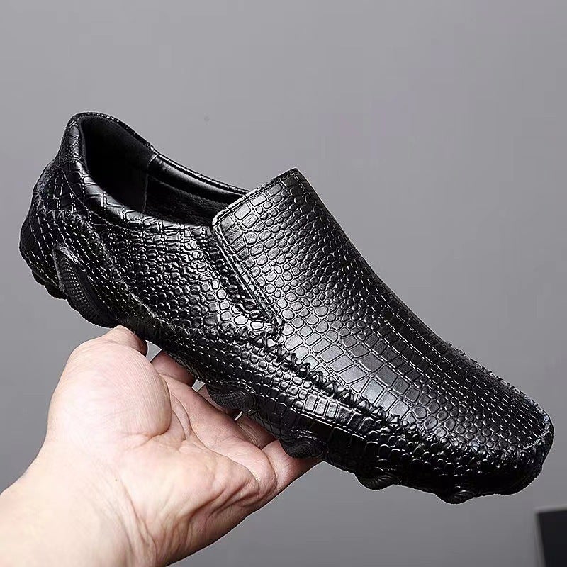 Export Crocodile Leather Shoes Business European Version Men'S Shoes Octopus Driving Shoes High-Grade Leather Casual Bean Shoes - Image 2