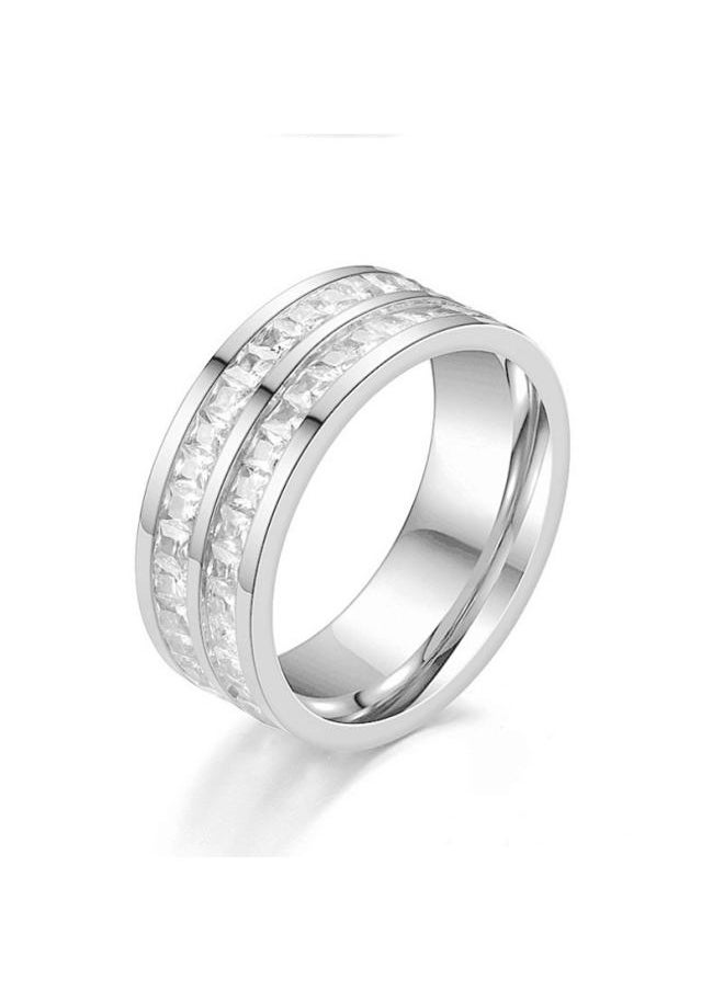 Generic Ginky Star Ring Men's And Women's Titanium Steel Full Diamond Fashion Ring No Falling Niche High-end Light Luxury Couple Ring 