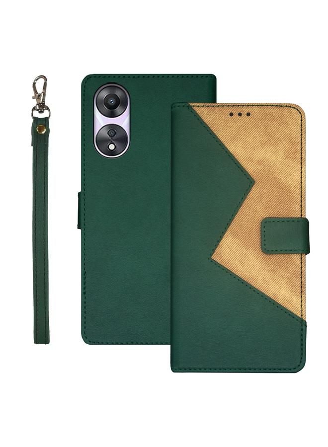 Case For OPPO A78 5G Global/A58x/A58 5G Two-color Splicing Leather Phone Case