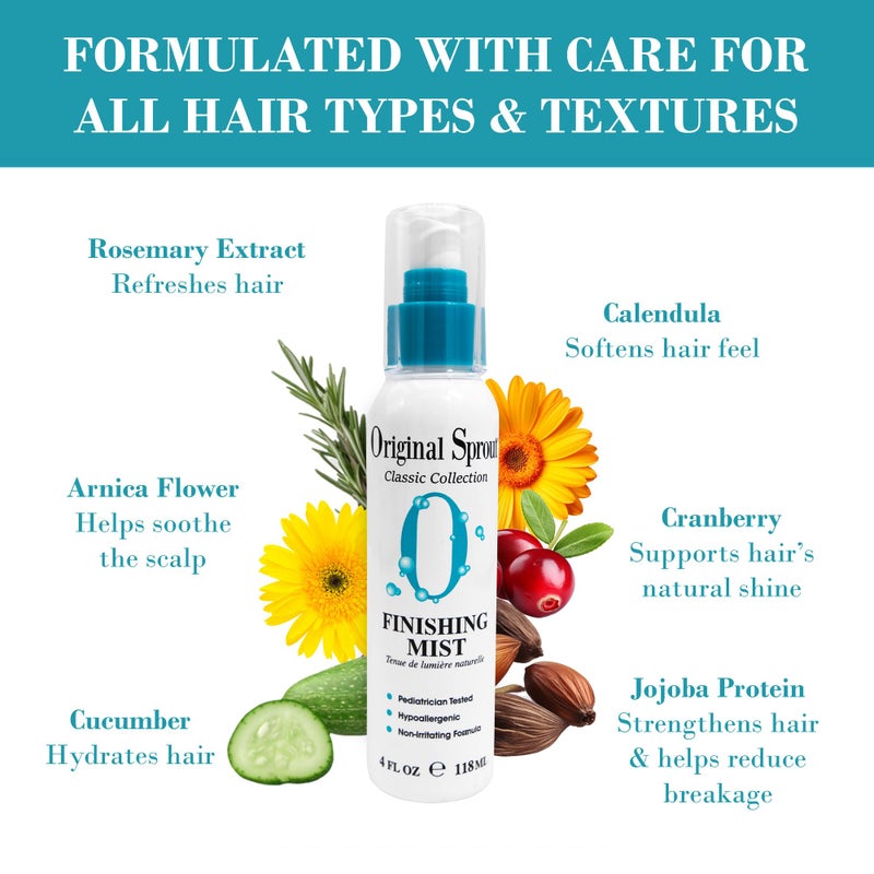 Original Sprout Finishing Mist Hair Spray for All Hair Types, Volumizing & Detangling, Light Hold Hairspray for Flexible Styling Without Stiffness, Vegan Finishing Spray for Kids & Adults, 4 fl oz - Image 4