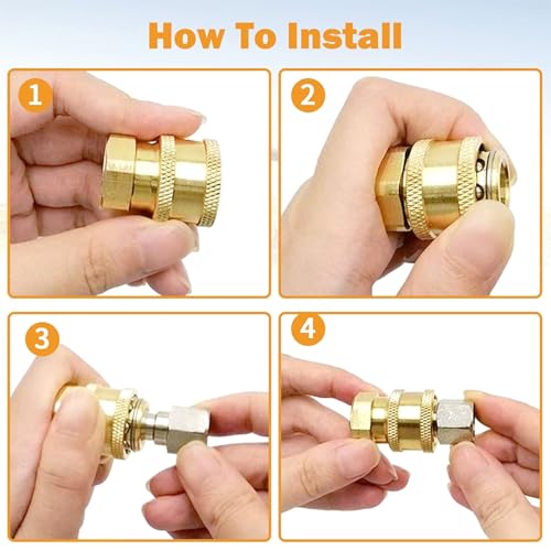 CLIO 8 Pack NPT 1/4 Inch Stainless Steel Male and Female Pressure Washer Quick Connect Fittings (Internal Tread) Pressure Washer Adapters Set, 5000 PSI - Image 5