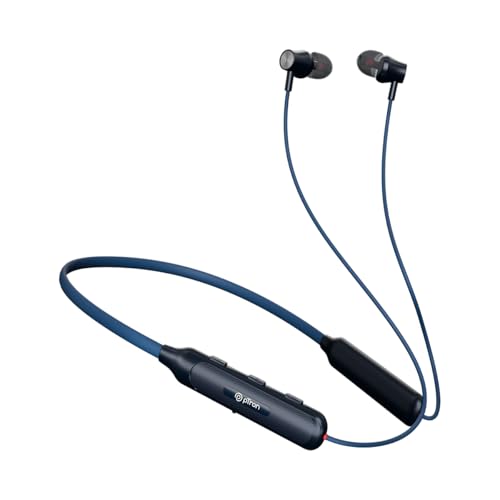 pTron Tangent Evolve w/ 50Hrs Playtime, HD Mic, Pristine Sound, 14mm Drivers, Bluetooth V5.3 w/Dual-Device Pairing Wireless Neckband, Magnetic Buds, Voice Assistant,Type-C Charging & IPX4(Black/Blue) - Image 1