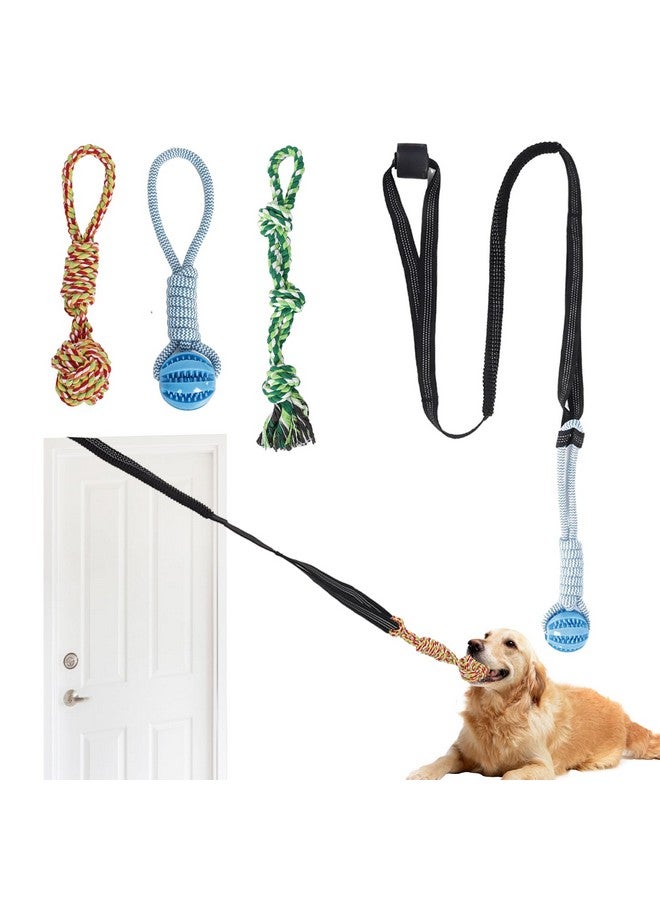 لعبة شد الحبل التفاعلية للكلاب مع 4 قطع، لعبة بانجي للكلاب في الهواء الطلق، معلقة على شجرة، حبل لعب تفاعلي للتمرين، للكلاب الصغيرة/المتوسطة ذات عادات المضغ العدوانية، ألعاب حبل للكلاب - Image 1