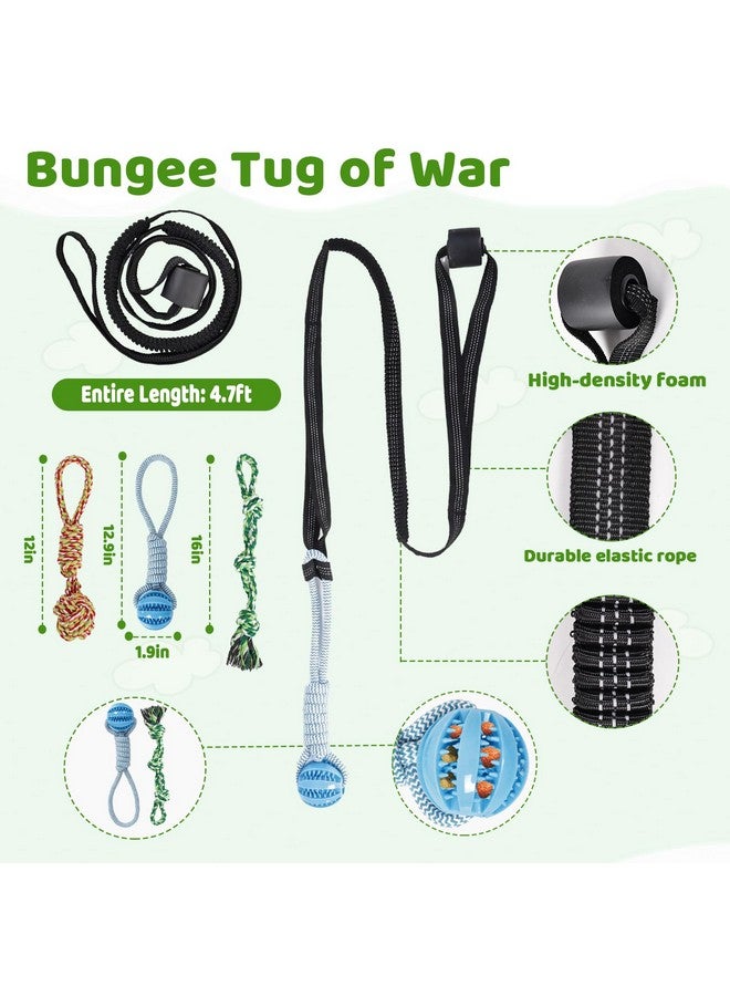 لعبة شد الحبل التفاعلية للكلاب مع 4 قطع، لعبة بانجي للكلاب في الهواء الطلق، معلقة على شجرة، حبل لعب تفاعلي للتمرين، للكلاب الصغيرة/المتوسطة ذات عادات المضغ العدوانية، ألعاب حبل للكلاب - Image 2