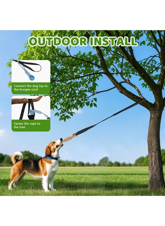 لعبة شد الحبل التفاعلية للكلاب مع 4 قطع، لعبة بانجي للكلاب في الهواء الطلق، معلقة على شجرة، حبل لعب تفاعلي للتمرين، للكلاب الصغيرة/المتوسطة ذات عادات المضغ العدوانية، ألعاب حبل للكلاب - Image 3