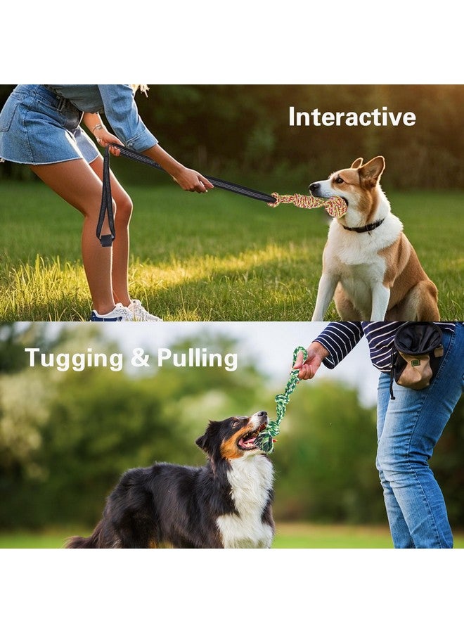 لعبة شد الحبل التفاعلية للكلاب مع 4 قطع، لعبة بانجي للكلاب في الهواء الطلق، معلقة على شجرة، حبل لعب تفاعلي للتمرين، للكلاب الصغيرة/المتوسطة ذات عادات المضغ العدوانية، ألعاب حبل للكلاب - Image 5