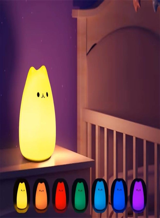 HUMAIZAR Cute Silicone Cat LED Night Light, Soft Touch Lamp for Kids Bedroom, Nursery, Bedside & Home Décor Valentine Day, Birthday Gifts - Image 3