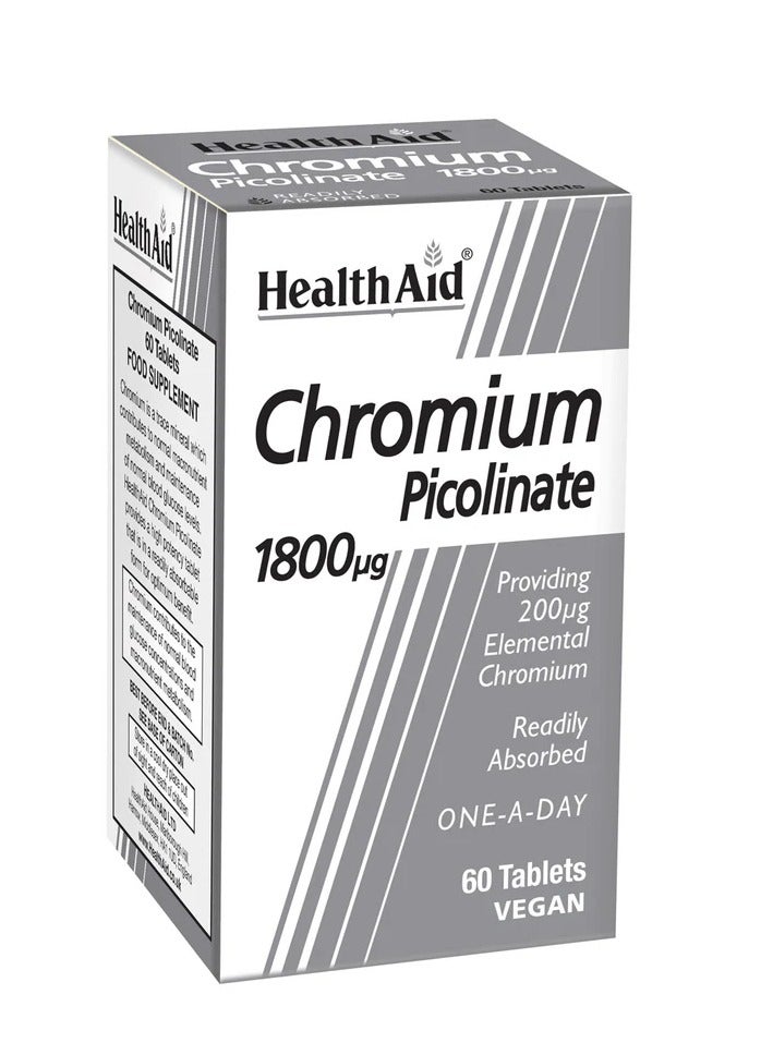 HealthAid Chromium Picolinate 200ug 60's Tablets - Image 1