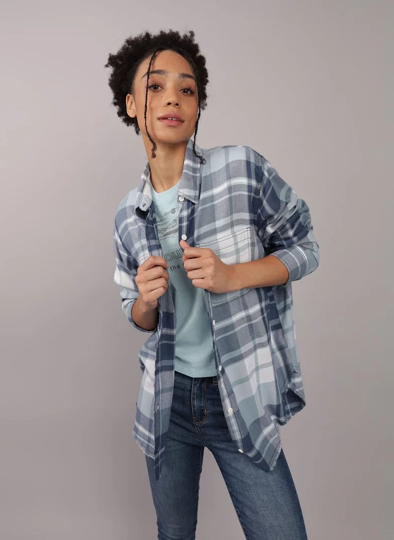 امريكان ايجل Short Sleeve Checked Button-Up Shirt