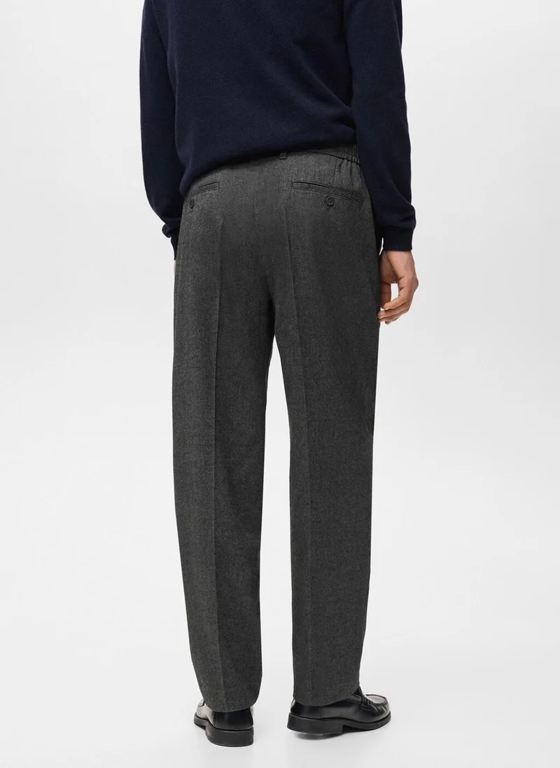 Mango Man Regular-fit pleated trousers