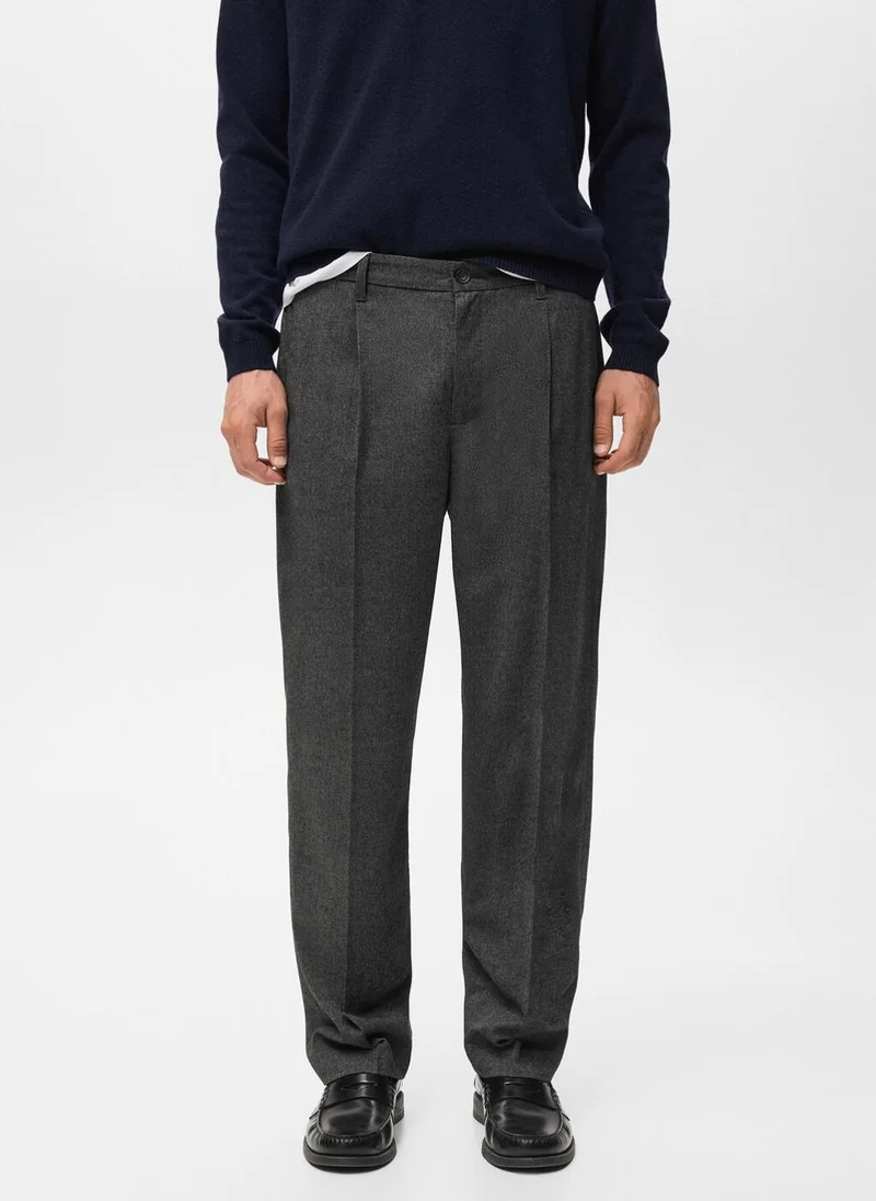 Mango Man Regular-fit pleated trousers