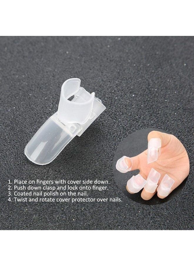 Semme Nail Polish Protector, Finger Nail Protector Tips 10Pcs/set Nail Polish Varnish Protector Holder Manicure Finger Nail Art Tips Cover Shield  - Image 5