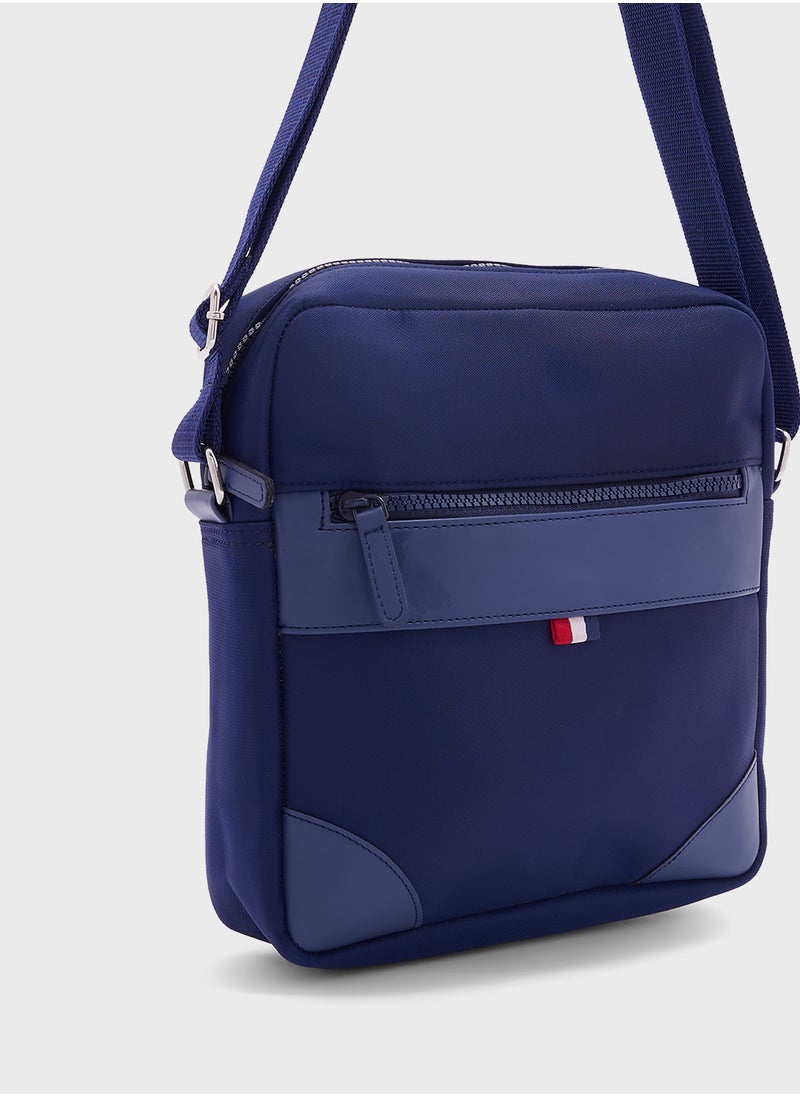 Seventy Five - Webbing Details Crossbody Messenger Bag - Image 1