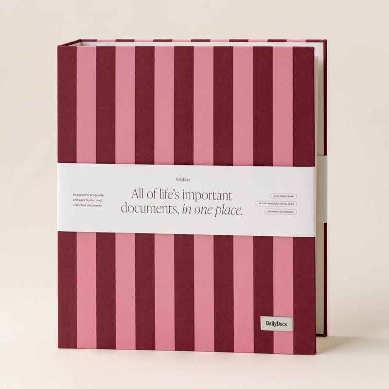 DailyDocs Document Organizer Binder â€“ Premium Linen Folder System with Full & Half-Page Envelopes for Important Papers, Passports, Birth Certificates & More - Image 1