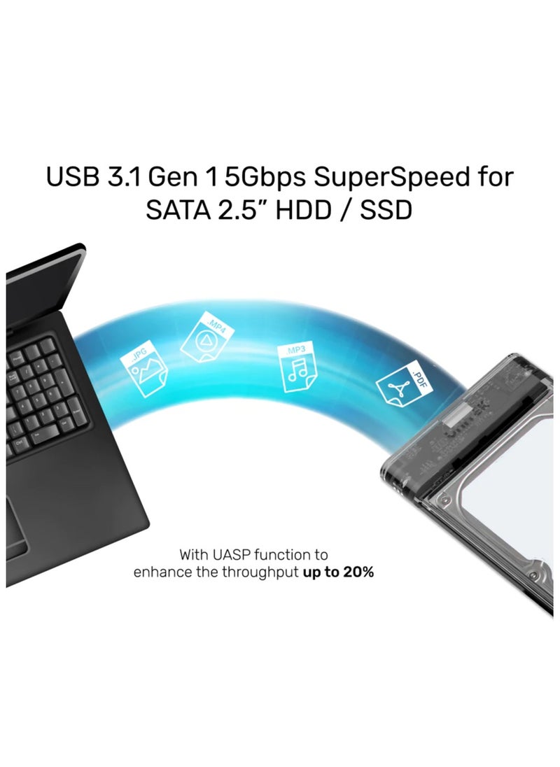 UNITEK - DiskGuard Limpid R SATA III 2.5 HDD/SSD Hard Disk Enclosure - Image 1