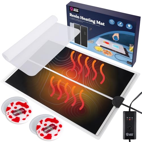 LET'S RESIN Upgrade Resin Heating Mat, Faster Curing Auto-Off Lightweight Heating Mat with Timer & Elastic Silicone Mat, Undeformed Quick Resin Dryer, Supplies for Silicone Molds - Image 1