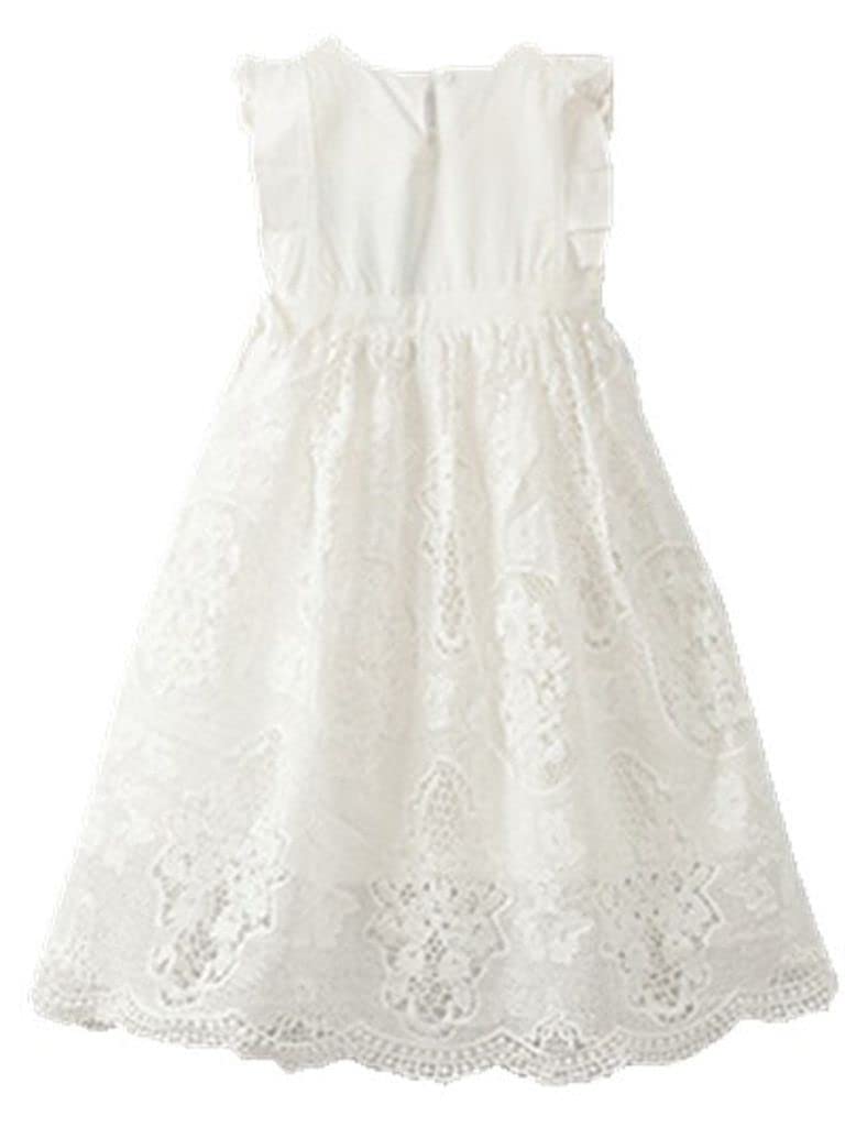 Bow Dream Flower Girl's Dress Vintage Lace Off White 3 - Image 3