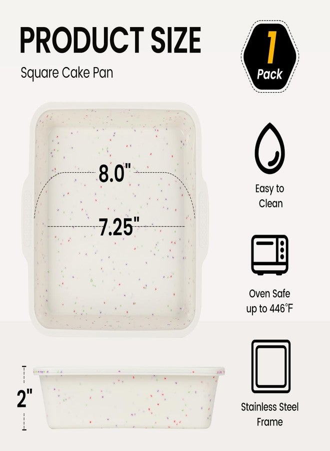 Vinino 8 x 8 Inch Silicone Square Brownie Cake Pan with Metal Reinforced Frame, Nonstick Silicone Brownie Pans BPA Free Suitable for Making Cakes, Brownies, Bread - Image 4