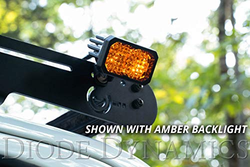 Diode Dynamics C2 1.0 SAE Yellow Sport Standard LED Pod (pair), Flood w/Amber Backlight - Image 5