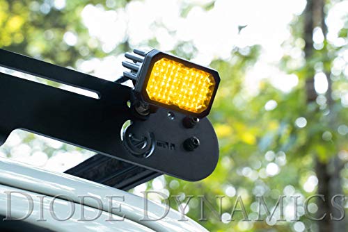 Diode Dynamics C2 1.0 SAE Yellow Sport Standard LED Pod (pair), Flood w/Amber Backlight - Image 3