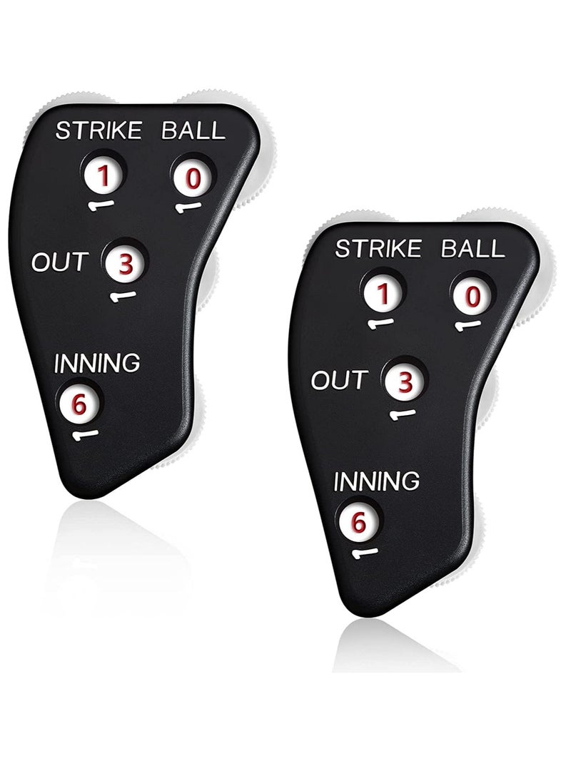 Generic 4 Wheel Umpire Indicator Umpire Clicker Umpire Gear Baseball Clicker Outs Innings Balls and Strike Clicker for Softball Practical Baseball Counter Clicker for Scorekeeper Recording Outs Innings 2 Pcs  - Image 1